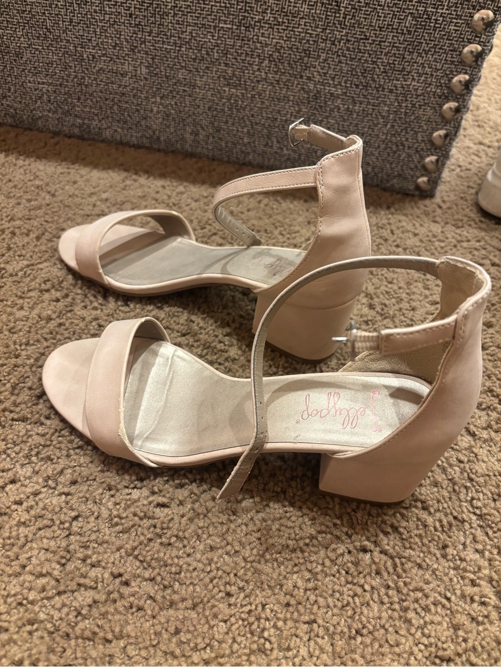 Jellypop Blush Ankle-Strap Block Heel Sandals